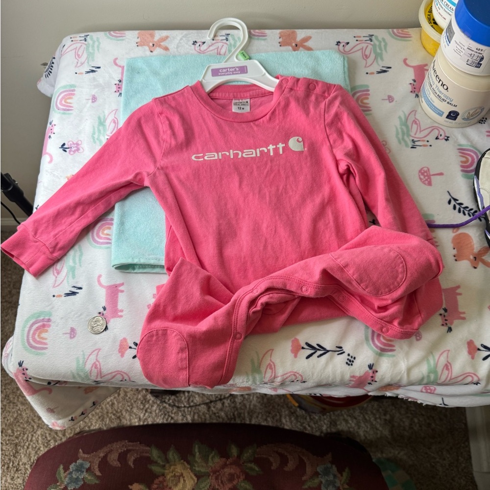 Carhartt infant button down sleeper 12mo